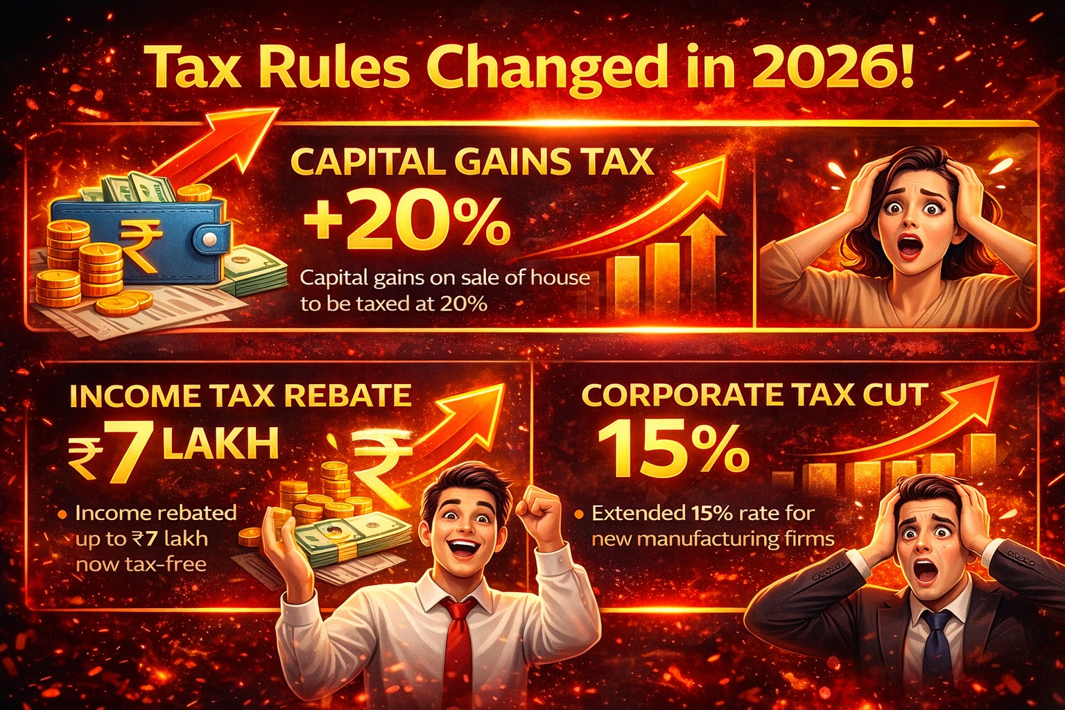 Finance Act 2026 key highlights and tax changes India infographic